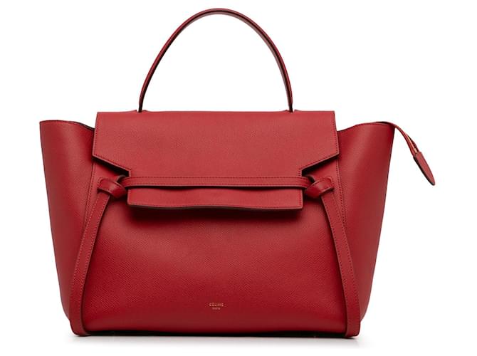 Céline Bolsa Mini Cinto Vermelha Celine Vermelho Couro  ref.1410598