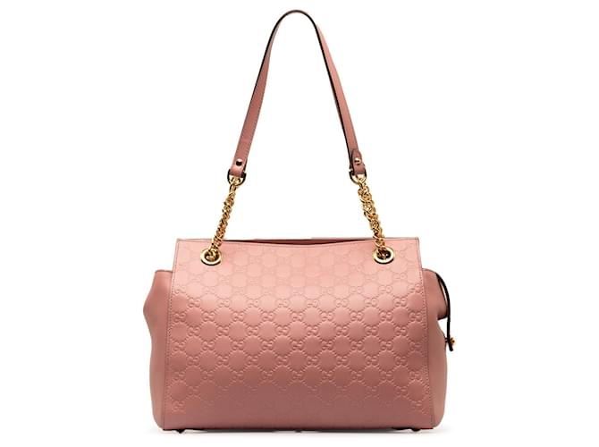 Pink Gucci Guccissima Tote Bag Leather  ref.1410609