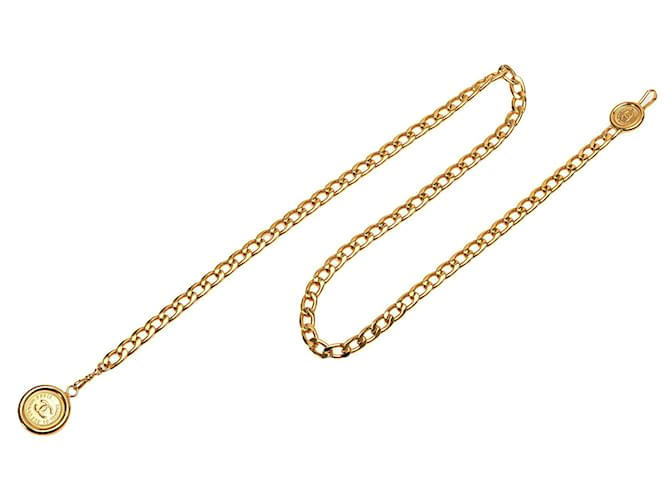 Gold Chanel CC Medallion Chain-Link Belt Golden Metal  ref.1410662