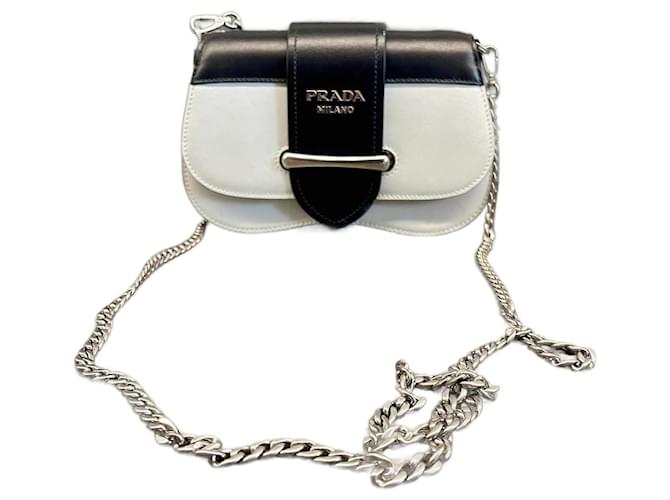 Prada / Sidonie bag Black White Leather  ref.1410710