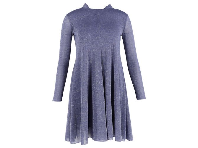 Max Mara Langärmliges Minikleid aus lila Polyester