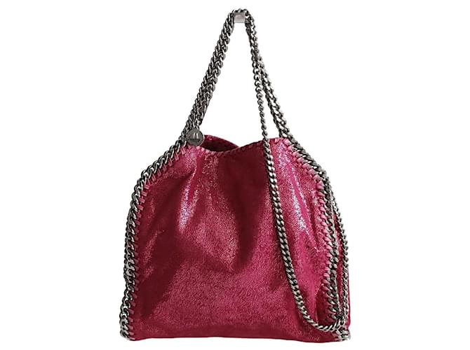 Stella Mc Cartney Stella McCartney Mini Falabella pinkfarbene Glitzer-Umhängetasche  Leinwand  ref.1410740