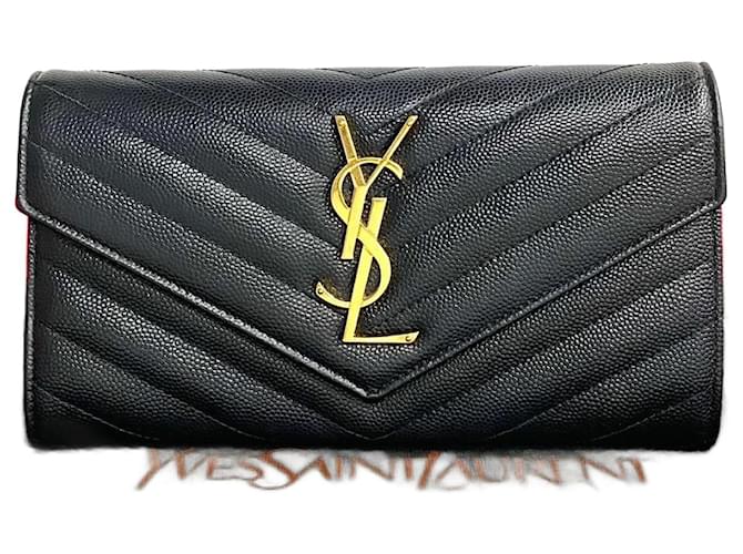 Yves Saint Laurent Cassandre Large Flap Wallet Leather Long Wallet in Excellent condition  ref.1410749