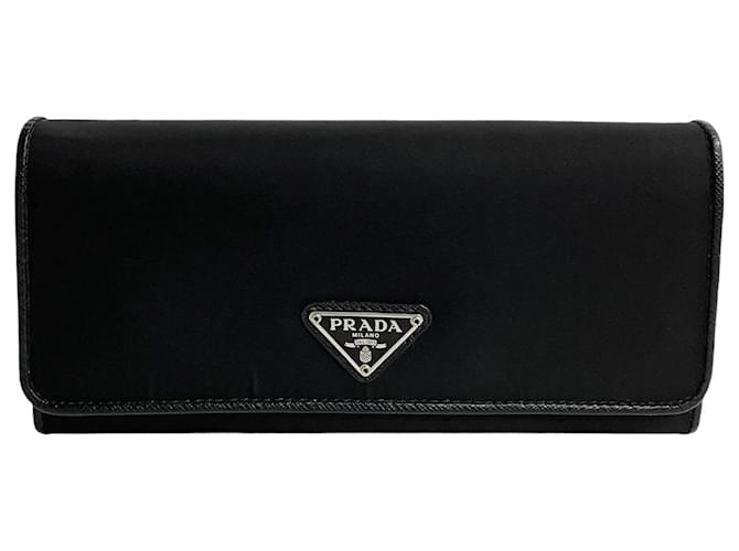 Prada Tessuto Continental Wallet, lange Geldbörse aus Canvas in gutem Zustand Leinwand  ref.1410752