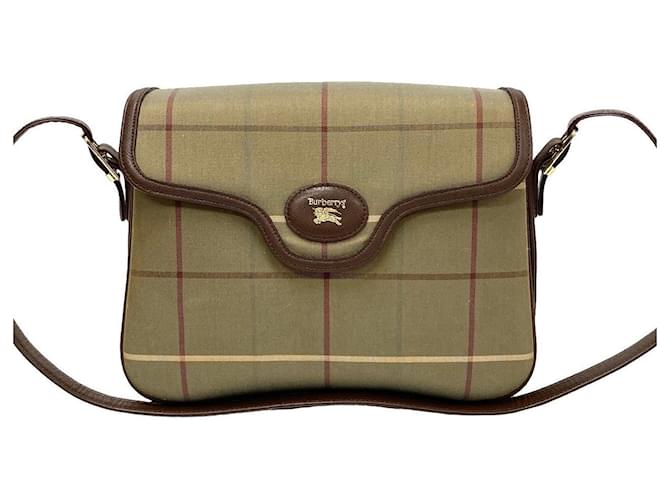 Burberry Vintage Check Umhängetasche Canvas Umhängetasche in ausgezeichnetem Zustand Leinwand  ref.1410773