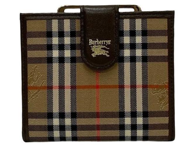 Burberry Nova Check Bifold Wallet Portefeuille court en cuir en excellent état  ref.1410785