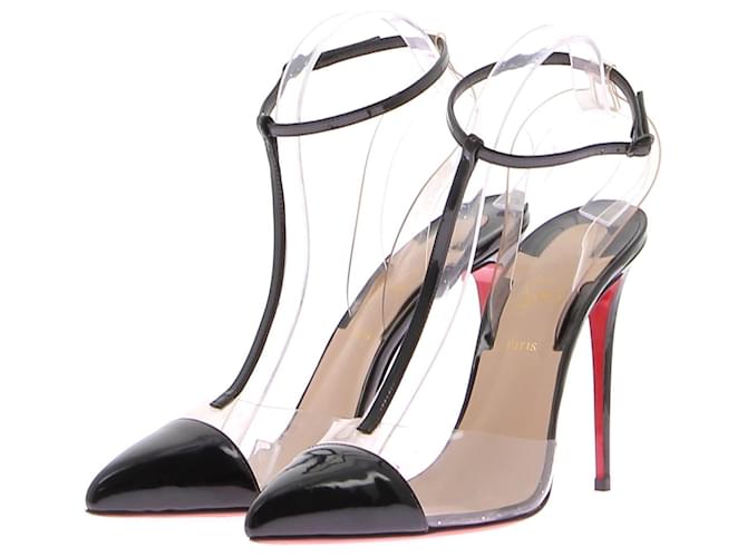 CHRISTIAN LOUBOUTIN Sandalen T.EU 40 Leder Schwarz  ref.1410829