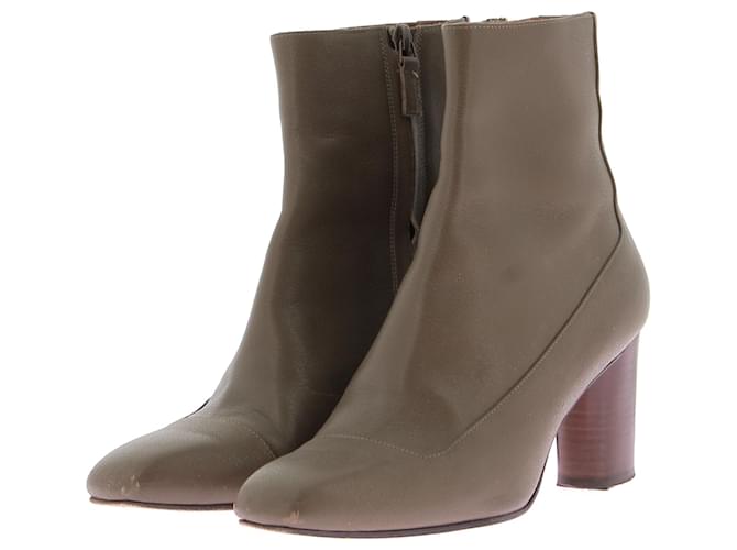 MICHEL VIVIEN Boots T.eu 40 leather Khaki ref.1410844 Joli Closet