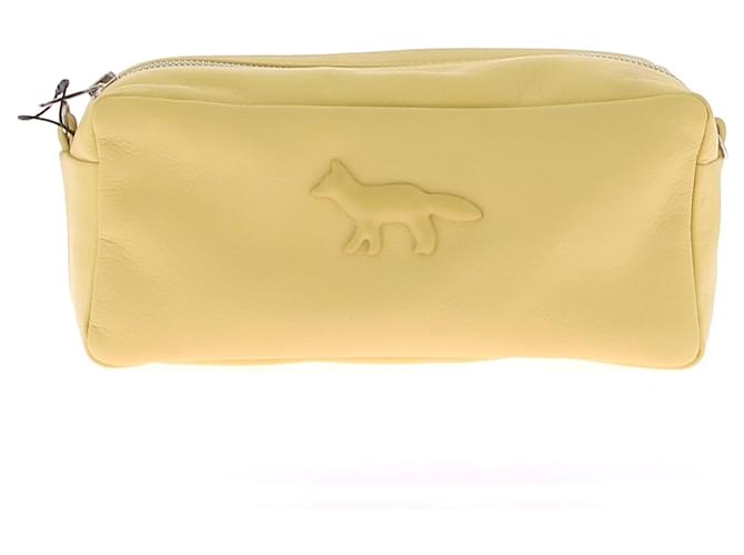 Autre Marque MAISON KITSUNE  Handbags T.  leather Yellow  ref.1410852