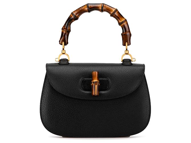 Gucci Cuir de veau noir Bamboo Night Veau façon poulain  ref.1410926