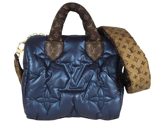 Speedy Bandoulière Louis Vuitton 25 Synthétique Bleu Marine  ref.1411038