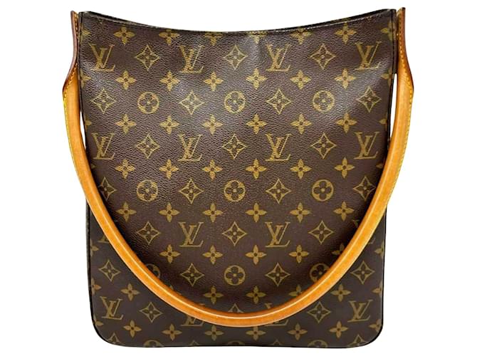 Louis Vuitton Looping GM Marrone Tela  ref.1411082