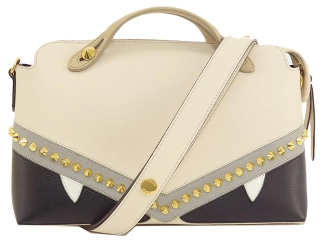 By The Way Fendi au fait Cuir Blanc  ref.1411121