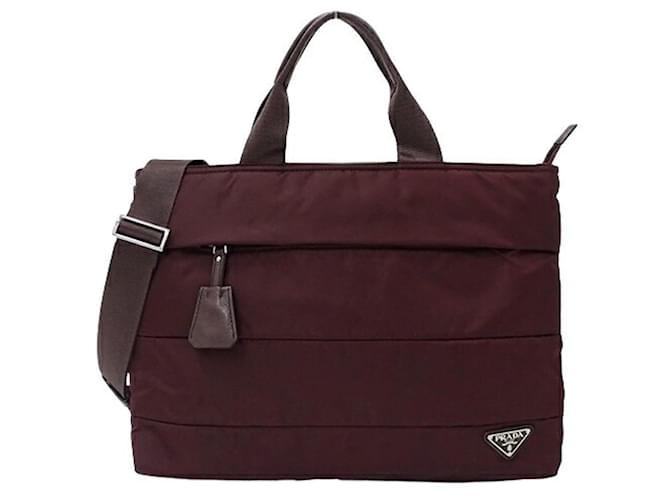 Prada Messenger Dark red Synthetic  ref.1411133