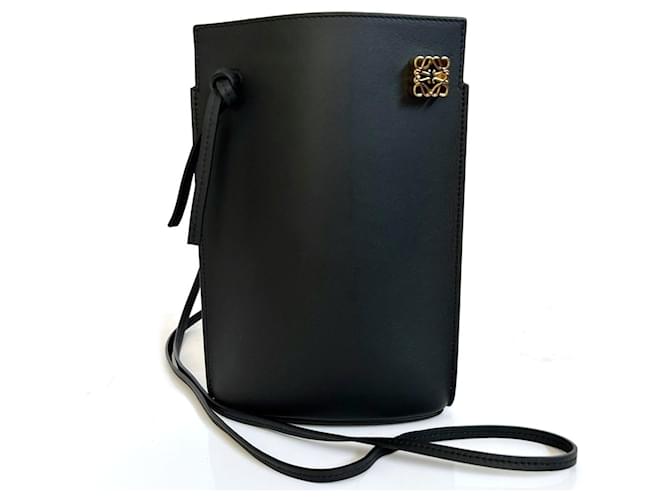 Bolso de dados Loewe Preto Couro  ref.1411204