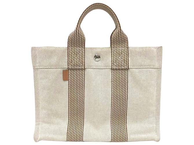 Hermès Fourre Tout Beige Lienzo  ref.1411245