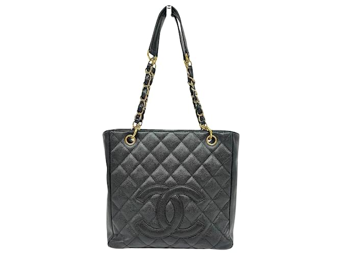 Chanel shopping Black Leather  ref.1411286