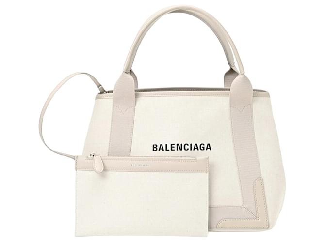 Balenciaga Navy Cabas White Cloth  ref.1411294