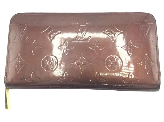 Portefeuille zippy Louis Vuitton Cuir vernis Marron  ref.1411330