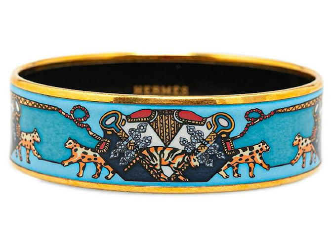 Hermès Bracciale rigido smaltato Hermes largo Bracciale smaltato in buone condizioni Smalto  ref.1411360