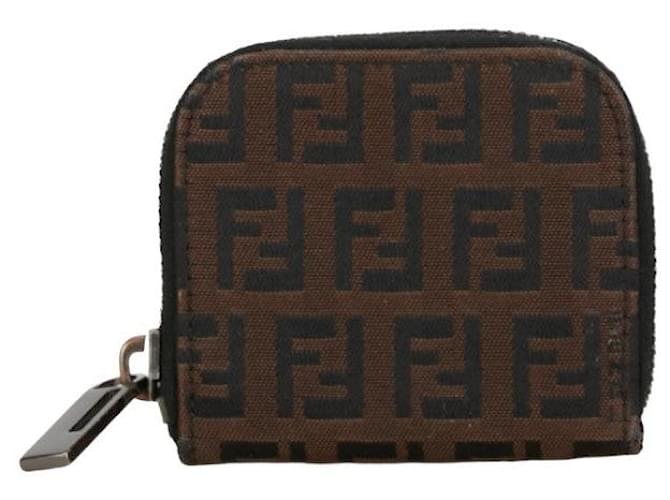 Porta-moedas de lona Zucca Fendi 8M0070 em muito bom estado Marrom  ref.1411365