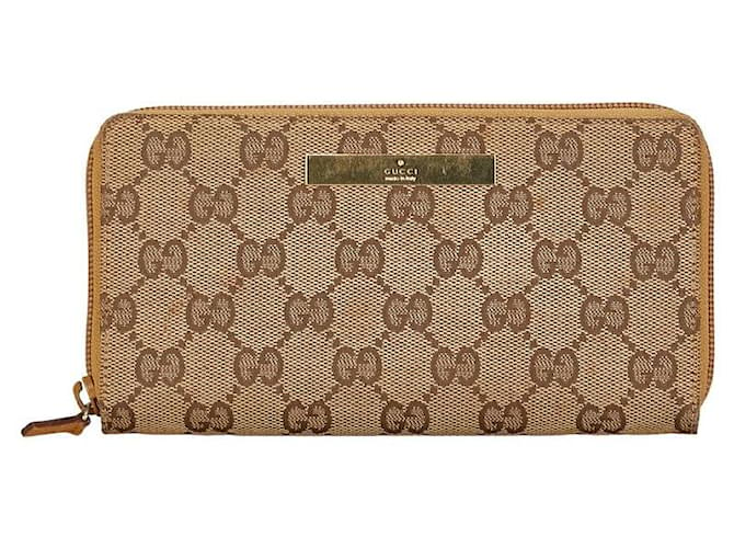 Portefeuille long Gucci GG Canvas marron en bon état Toile  ref.1411381