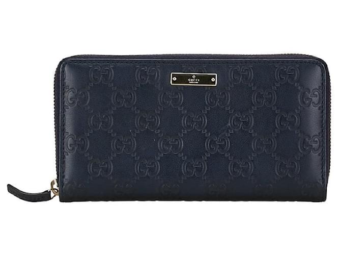 Portefeuille long Guccissima en cuir Gucci 307980 en très bon état général Noir  ref.1411383