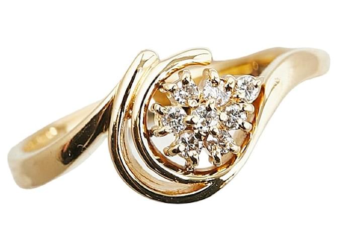 & Other Stories K18YG Yellow Gold Diamond 0.08ct Ring in Great Condition Golden Metal  ref.1411397