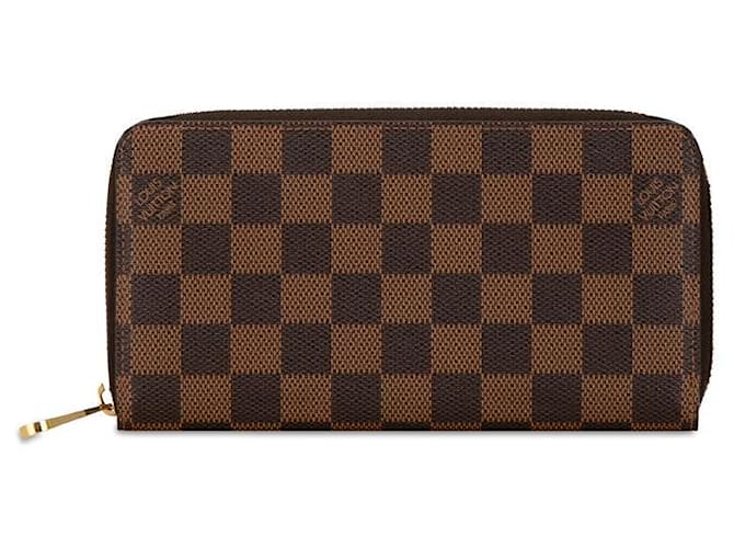 Portefeuille Zippy Damier Louis Vuitton N60015 Marron PVC en Excellent État Plastique  ref.1411408