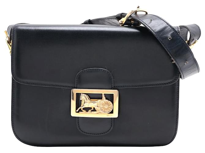 Céline Horse Carriage Navy blue Leather  ref.1411451