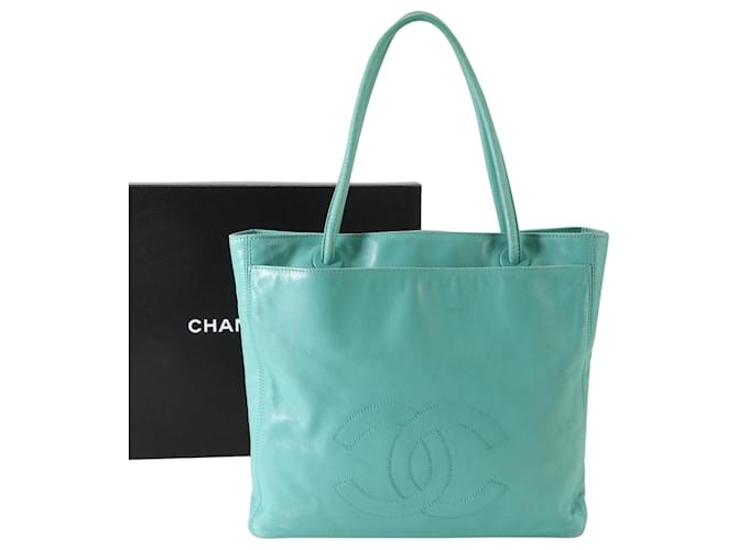 Logotipo de Chanel CC Verde Cuero  ref.1411493