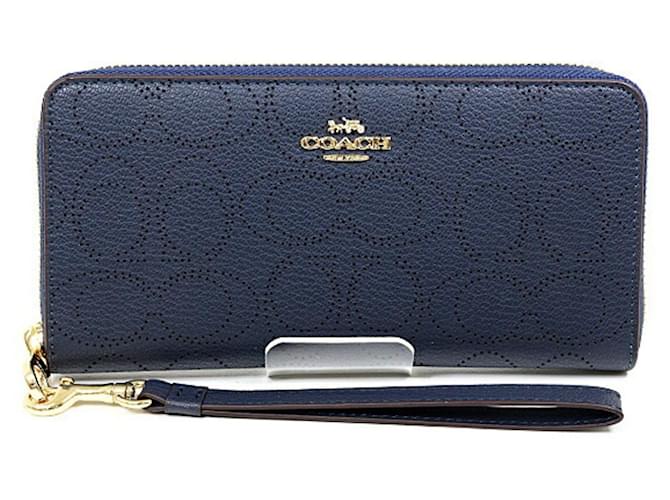 Coach Signature Navy blue Leather  ref.1411535