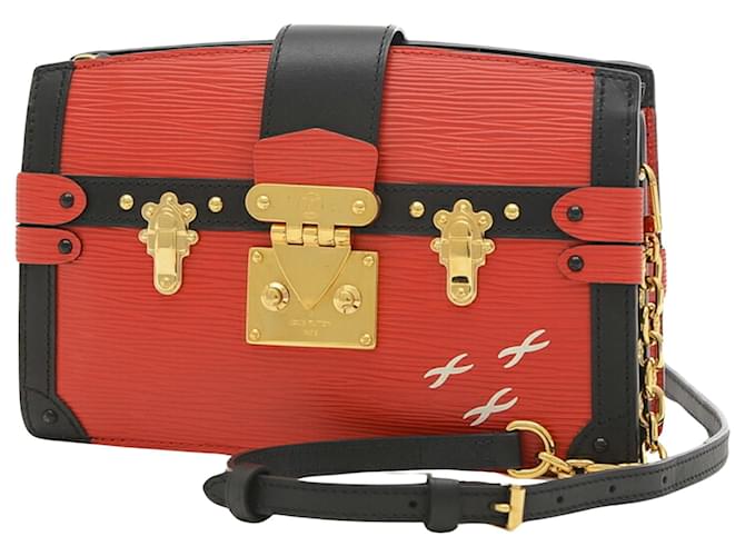 Baúl Louis Vuitton Roja Cuero  ref.1411539