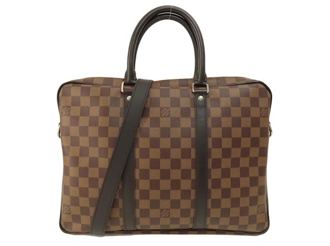 Louis Vuitton Porte Documents Voyage Toile Marron  ref.1411555