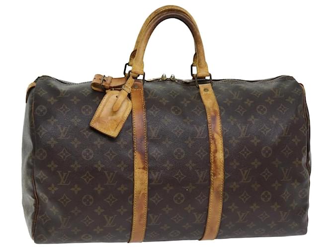 Louis Vuitton Monogram Keepall 50 Boston Bag M41426 LV Auth 75917 Cloth  ref.1411597