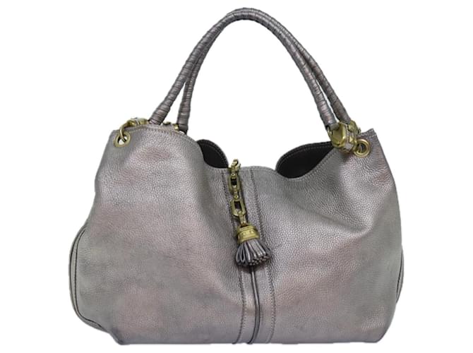 Jimmy Choo Bolsa de Ombro Couro Prata Autenticação14699  ref.1411603