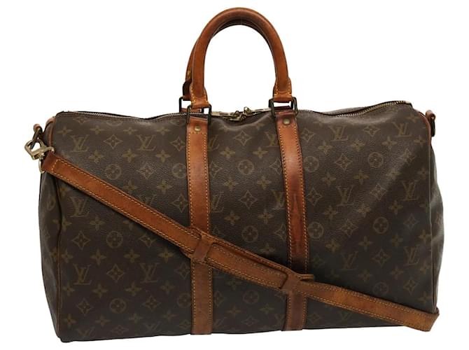 Louis Vuitton Monogram Keepall Bandouliere 45 Boston Bag M41418 LV Auth 75202 Cloth  ref.1411616