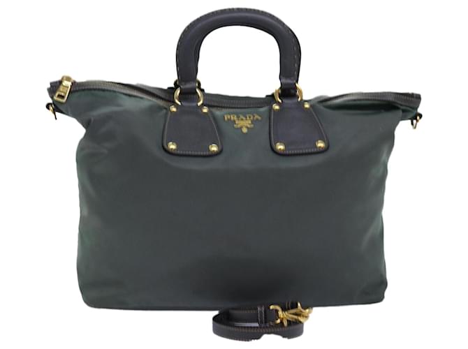 Prada bolso de mano de nylon 2Autenticación de Way Green 76129 Verde  ref.1411688