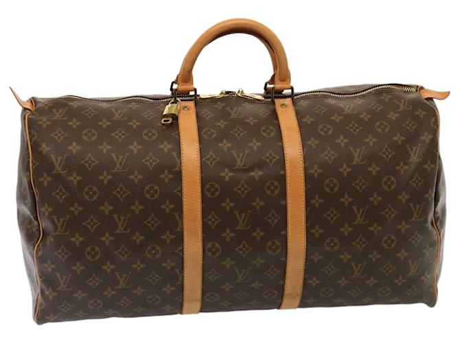 Louis Vuitton Monogram Keepall 55 Borsa Boston M41424 LV Aut 75490 Monogramma Tela  ref.1411767