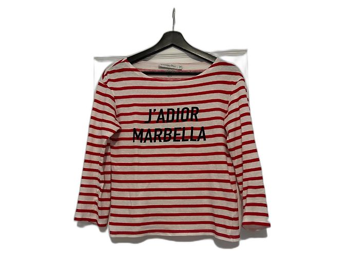 Top Christian Dior J'ADIORE MARBELLA Blanco Algodón