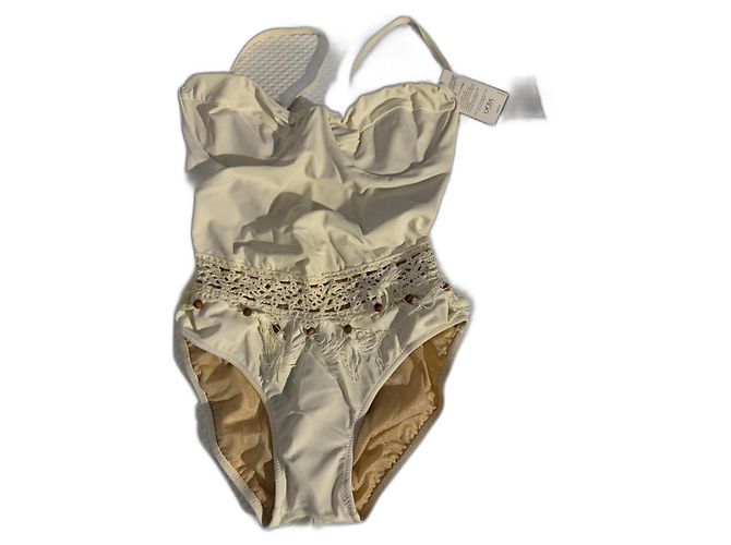 Gottex Badeanzug Einteiler Beige Lycra