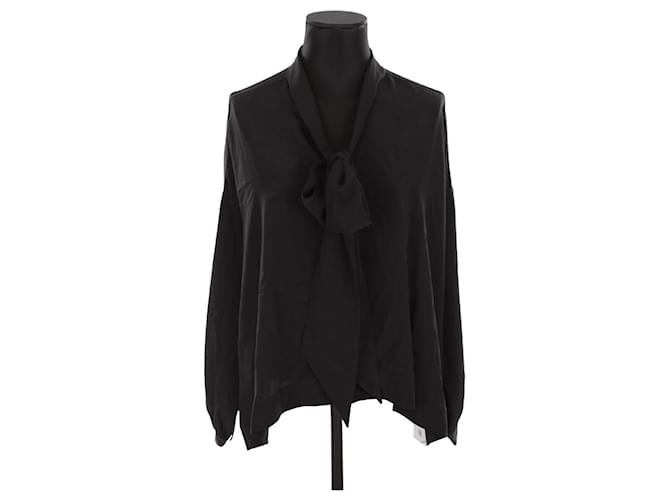 Balenciaga Silk wrap blouse Black  ref.1411806