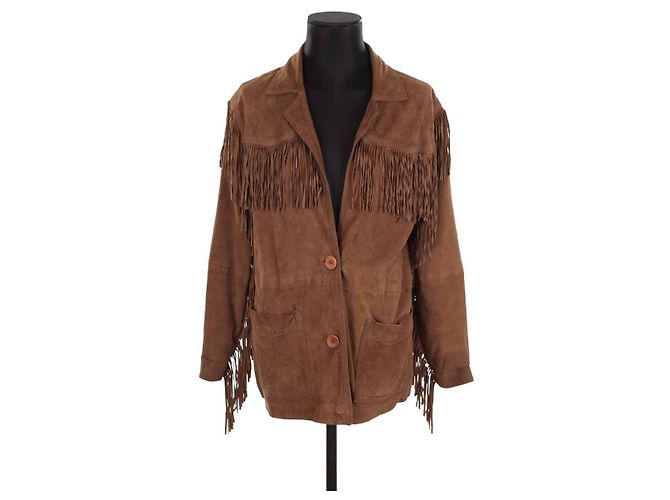 Laurence Dolige Leather Cowboy Jacket Brown