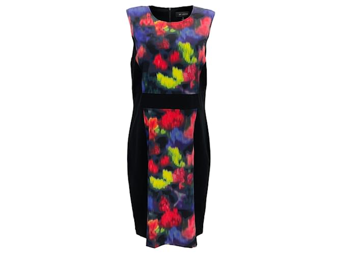 Autre Marque St. John Black / Multi Silk Sleeveless Dress  ref.1411861