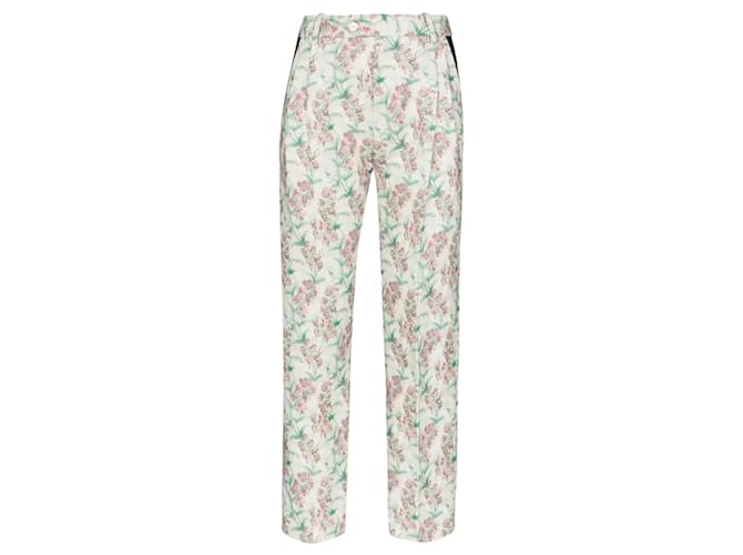 Autre Marque Charles Jeffrey Loverboy - Pantalon Martini coupe slim vert à imprimé multi-fleurs Laine  ref.1411865