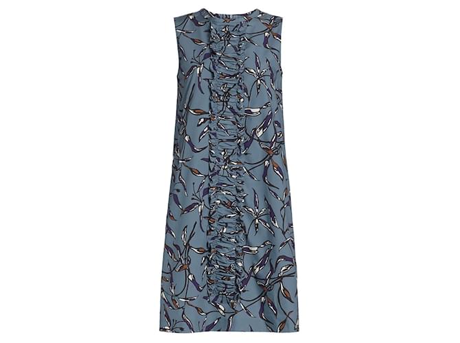 Autre Marque Max Mara 'S Blue Nola Printed Sleeveless Shift Dress in Azzurro Cotton  ref.1411868