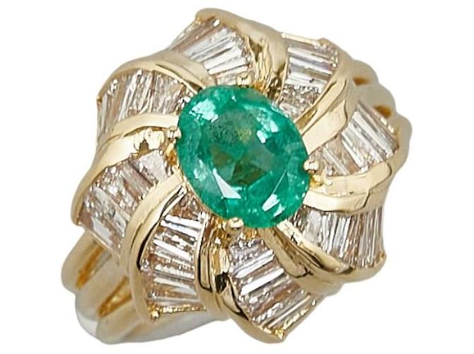 & Other Stories Luxuosidade 18Anel de metal K Emerald Diamond Ring em excelente estado Dourado  ref.1411914