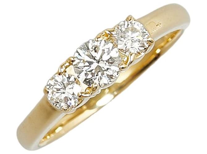 & Other Stories K18YG Yellow Gold Diamond Ring 0.40ct 0.38ct Size 17 in Great Condition Golden Metal  ref.1411919