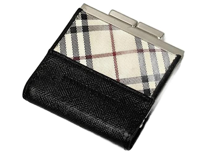 Burberry Nova Check Münzgeldbörse aus Leder in sehr gutem Zustand  ref.1411947