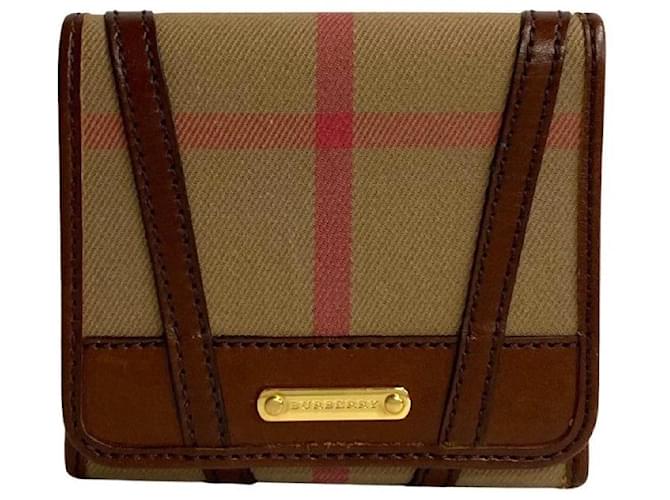 Burberry Nova Check Trifold Wallet Leather Short Wallet in Very Good Condition  ref.1411965